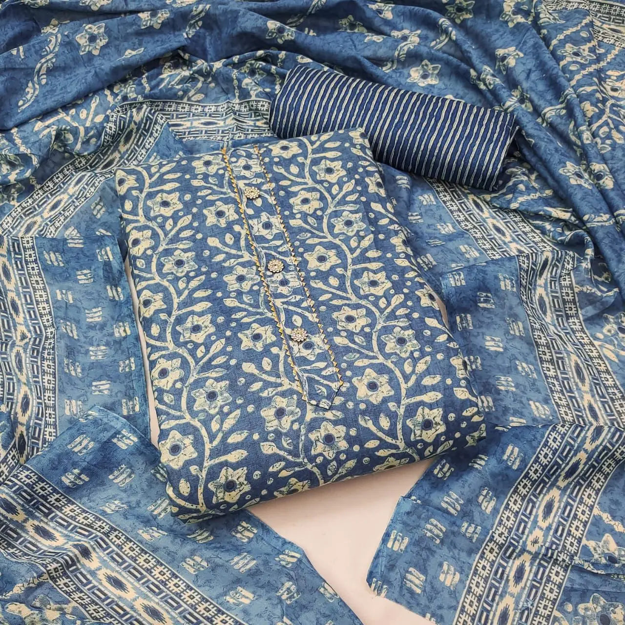 Cotton Batik Printed Womens Salwar Material (Unstitched) - Premium  from Ethenika.com - Just INR 1590! Shop now at Ethenika.com