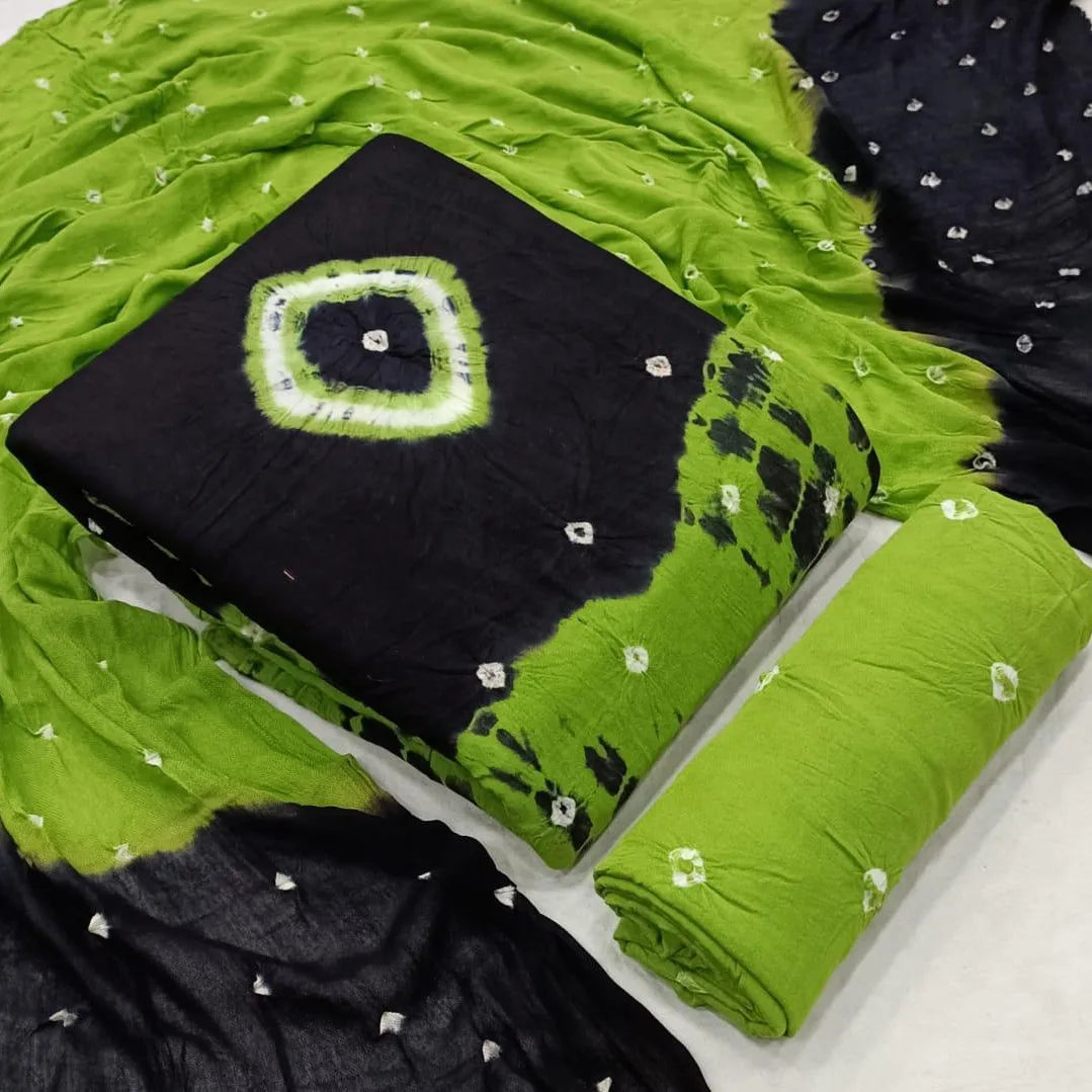 Reyon Dual Contrast Tye and Dye Bandhani Material (Unstitched) - Premium from Ethenika.com - Just INR 1290! Shop now at Ethenika.com