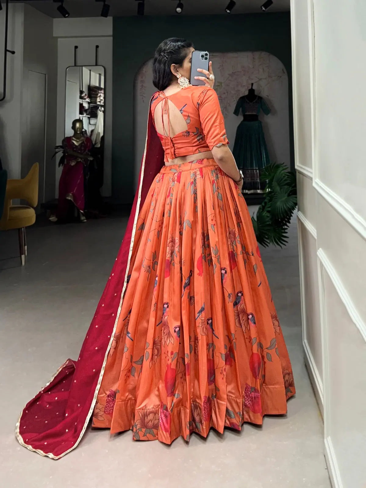 Tussar Silk Digital Printed Lehenga Choli Set - Premium from Ethenika.com - Just INR 4590! Shop now at Ethenika.com