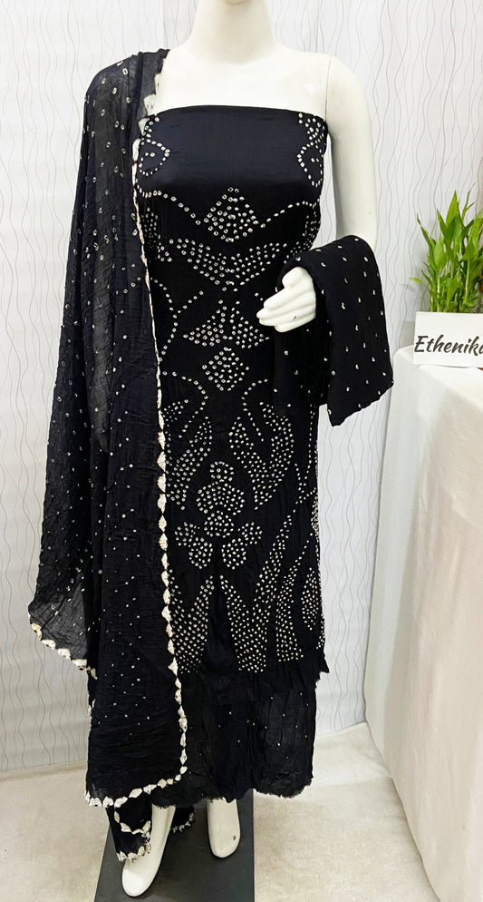 Kutch Hand crafted Self Bandhani Salwar Material - Premium  from Ethenika.com - Just INR 1690! Shop now at Ethenika.com