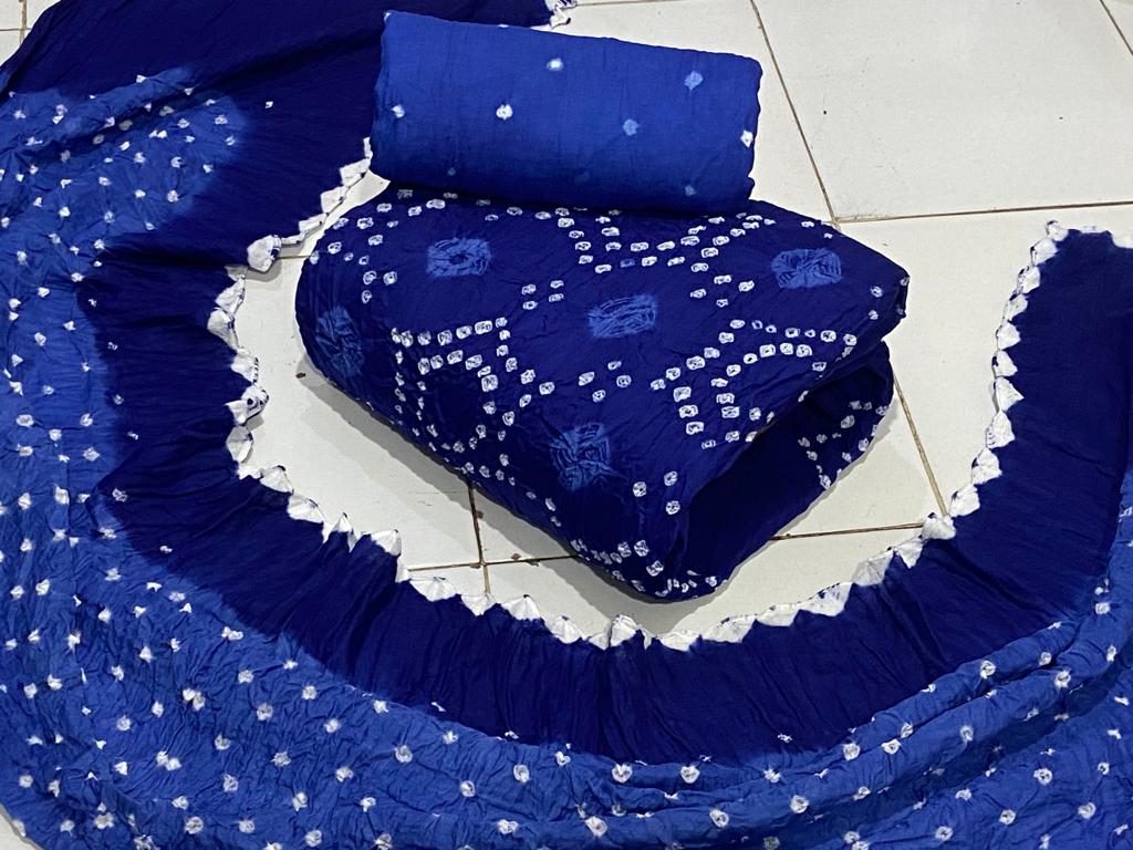 Cotton Self Colour Bandhani Salwar Material Ethenika.com