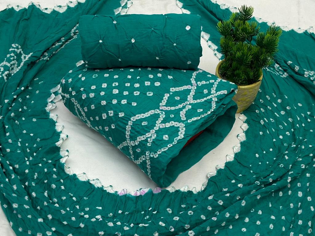 Cotton Satin Self Colour Kutch Bandhani Ethenika.com