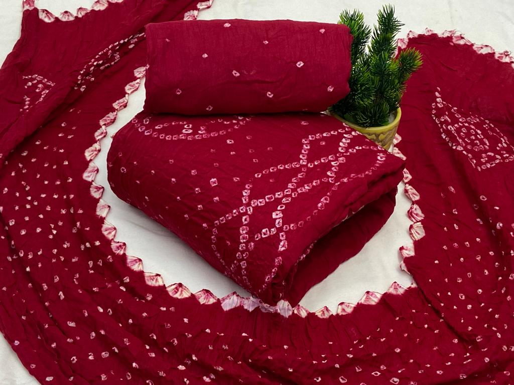 Cotton Satin Self Colour Kutch Bandhani Ethenika.com