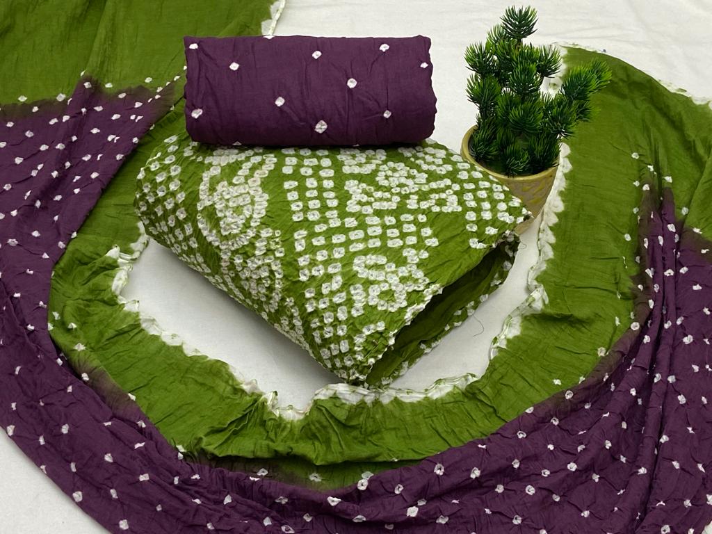 Cotton Satin Hand Crafted Bandhani Material (Unstitched) - Premium  from Ethenika.com - Just INR 1590! Shop now at Ethenika.com