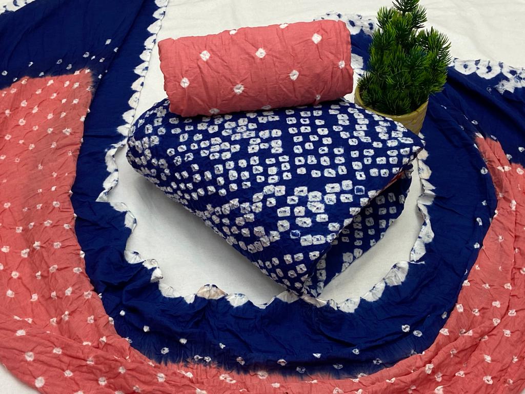 Cotton Satin Hand Crafted Bandhani Material (Unstitched) - Premium  from Ethenika.com - Just INR 1590! Shop now at Ethenika.com