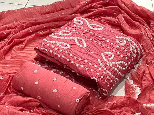 Cotton Satin Self Colour Kutchi Bandhani Material - Premium  from Ethenika.com - Just INR 1690! Shop now at Ethenika.com