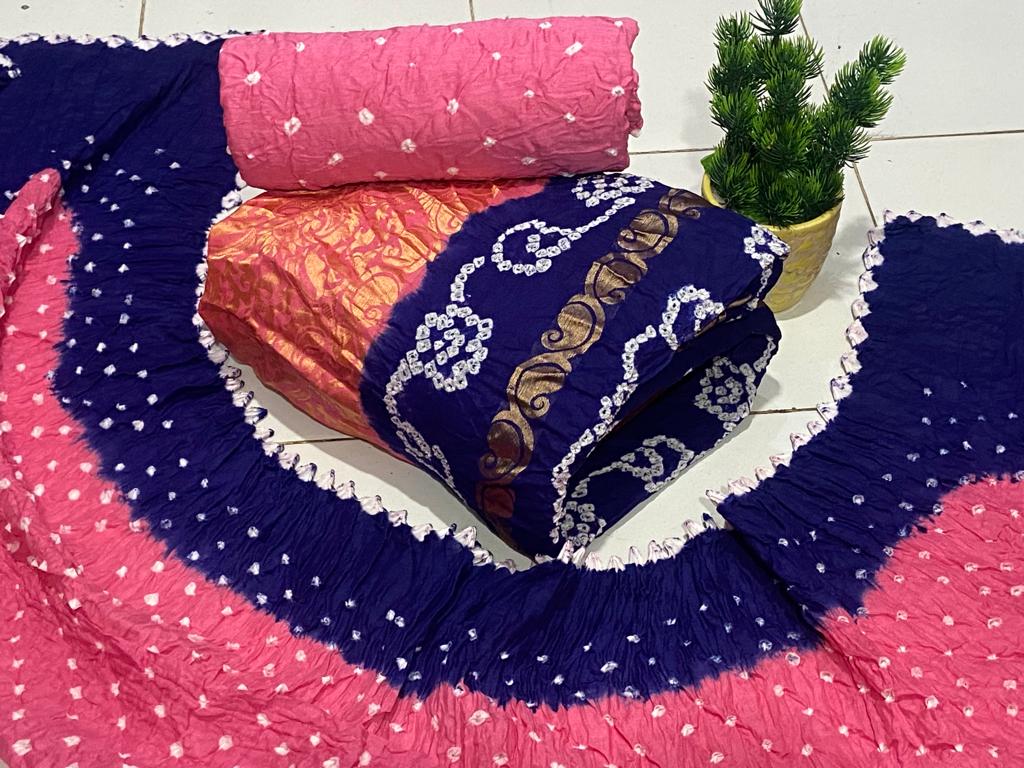 Golden Gadhwal Embroidery Bandhani Material - Premium  from Ethenika.com - Just INR 1890! Shop now at Ethenika.com