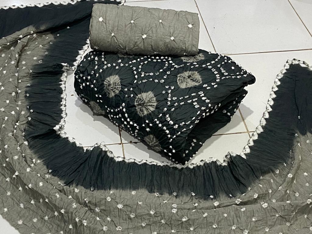 Cotton Self Colour Bandhani Salwar Material Ethenika.com