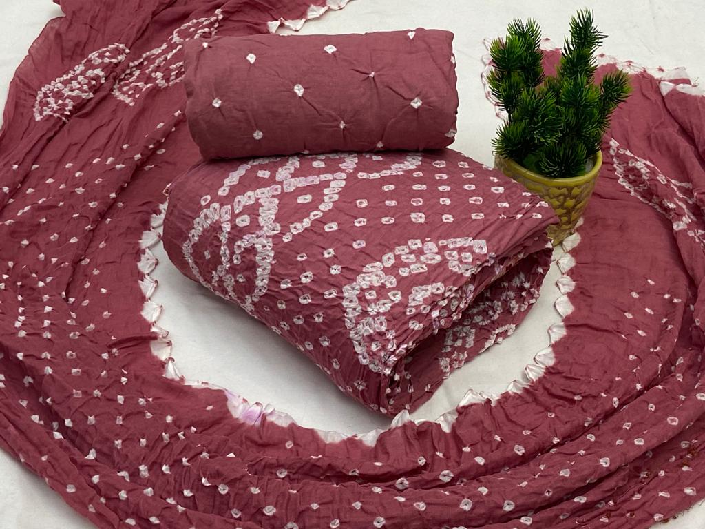 Cotton Satin Self Colour Kutch Bandhani Ethenika.com