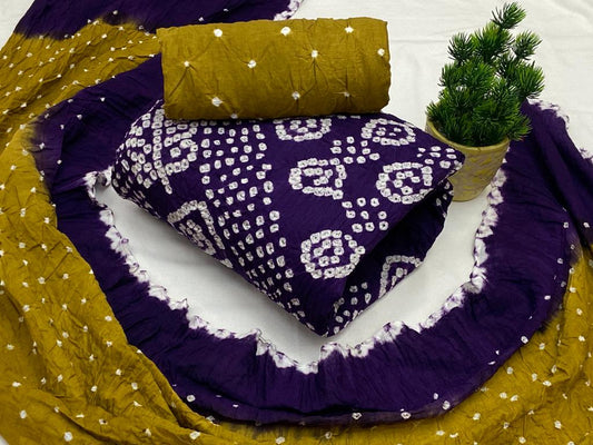 Cotton Satin Hand Crafted Bandhani Material (Unstitched) - Premium  from Ethenika.com - Just INR 1590! Shop now at Ethenika.com