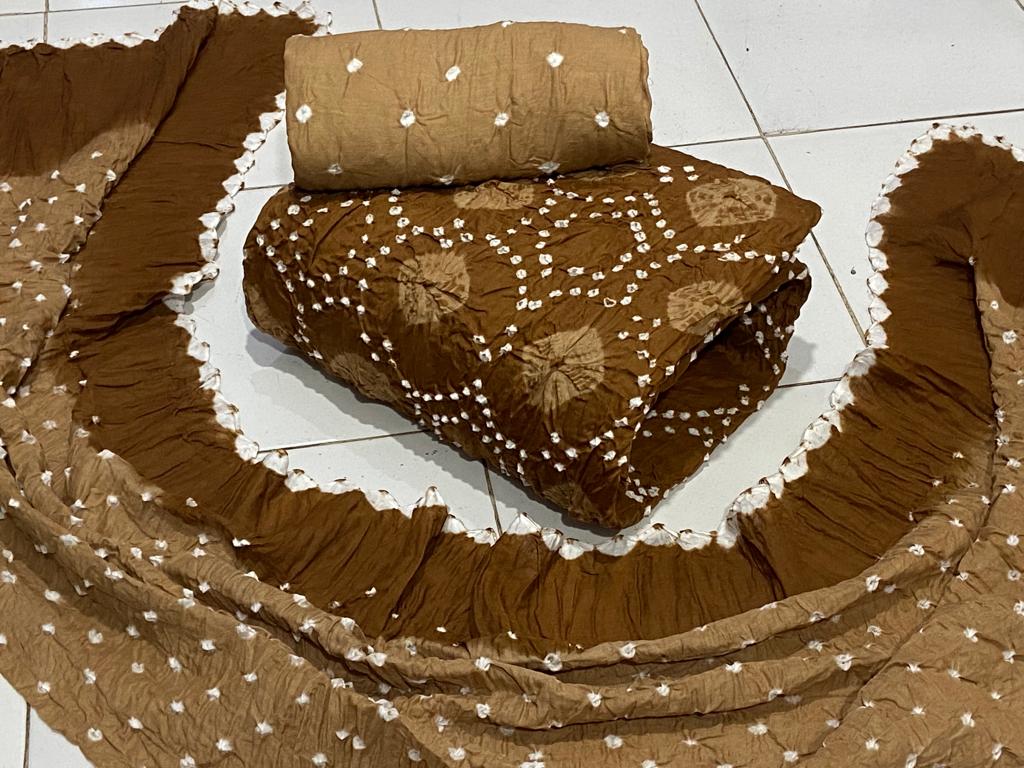 Cotton Self Colour Bandhani Salwar Material Ethenika.com