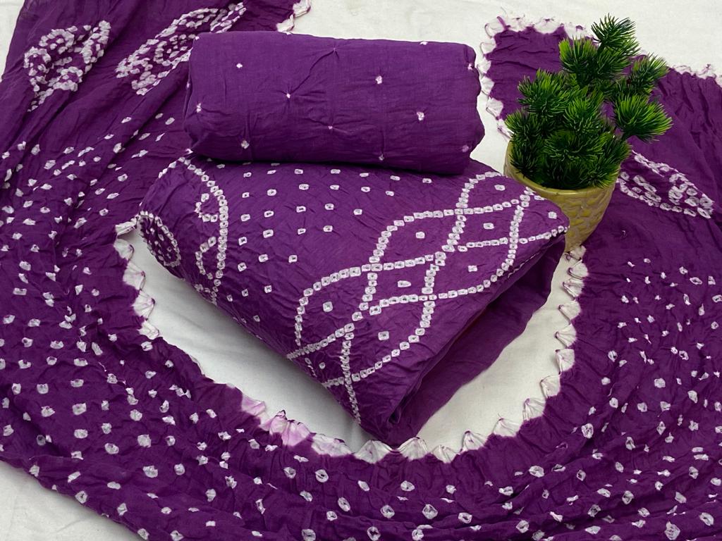 Cotton Satin Self Colour Kutch Bandhani Ethenika.com