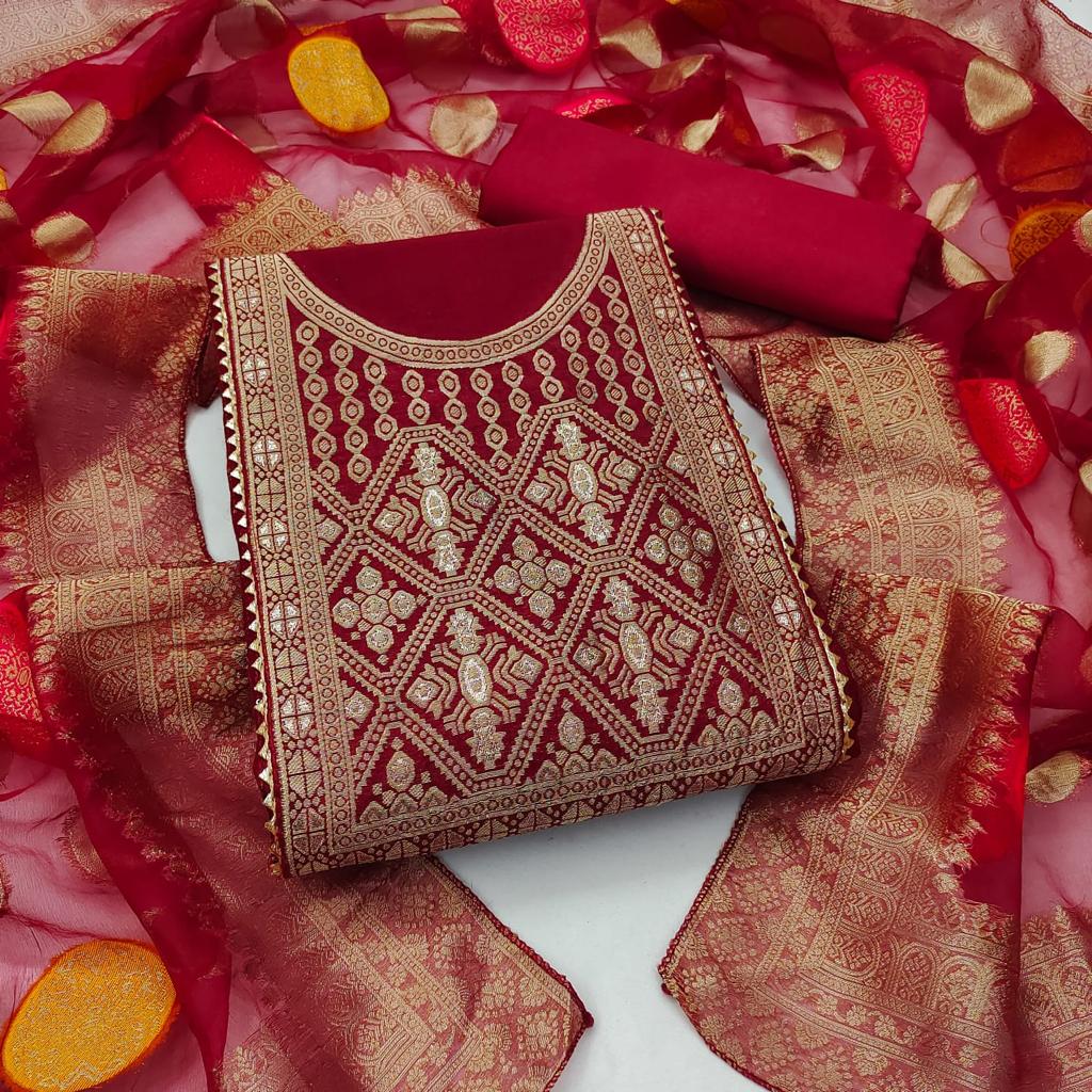 Croset Jeckard work Cotton Dress Material - Premium from Ethenika.com - Just INR 1590! Shop now at Ethenika.com