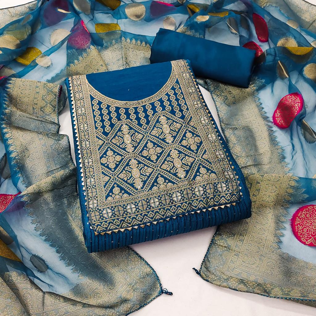 Croset Jeckard work Cotton Dress Material - Premium from Ethenika.com - Just INR 1590! Shop now at Ethenika.com