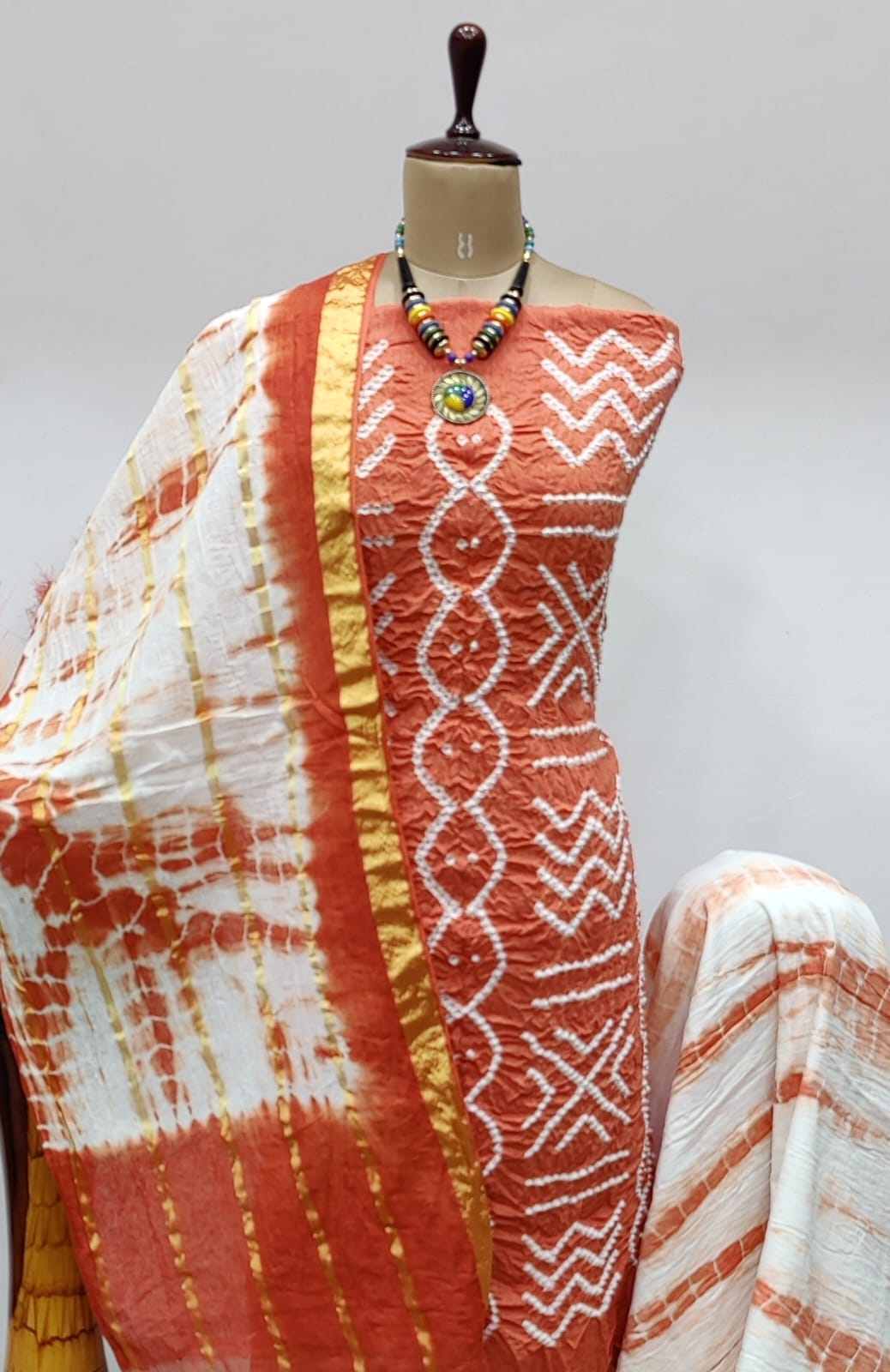 Cotton Satin Kutch Tye n dye 3pcs Bandhani Material - Premium  from Ethenika.com - Just INR 1790! Shop now at Ethenika.com