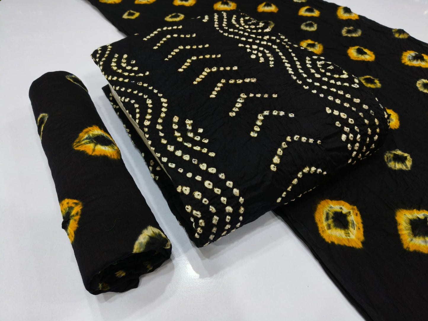 Cotton Satin Self Colour Bandhani - Premium from Ethenika.com - Just INR 1490! Shop now at Ethenika.com