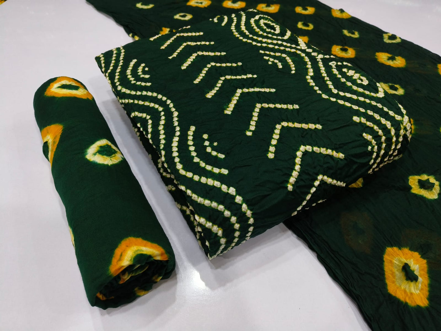 Cotton Satin Self Colour Bandhani - Premium from Ethenika.com - Just INR 1490! Shop now at Ethenika.com