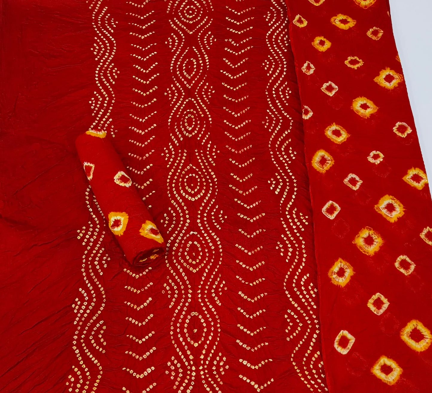 Cotton Satin Self Colour Bandhani - Premium from Ethenika.com - Just INR 1490! Shop now at Ethenika.com