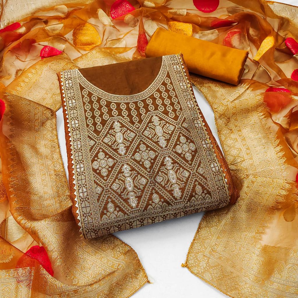 Croset Jeckard work Cotton Dress Material - Premium from Ethenika.com - Just INR 1590! Shop now at Ethenika.com