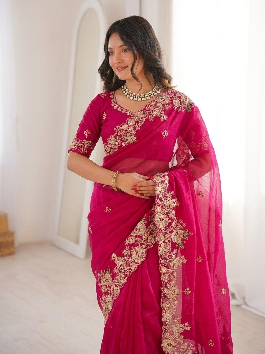 Ethenika Premium Chiffone Party Wear Designer Saree
