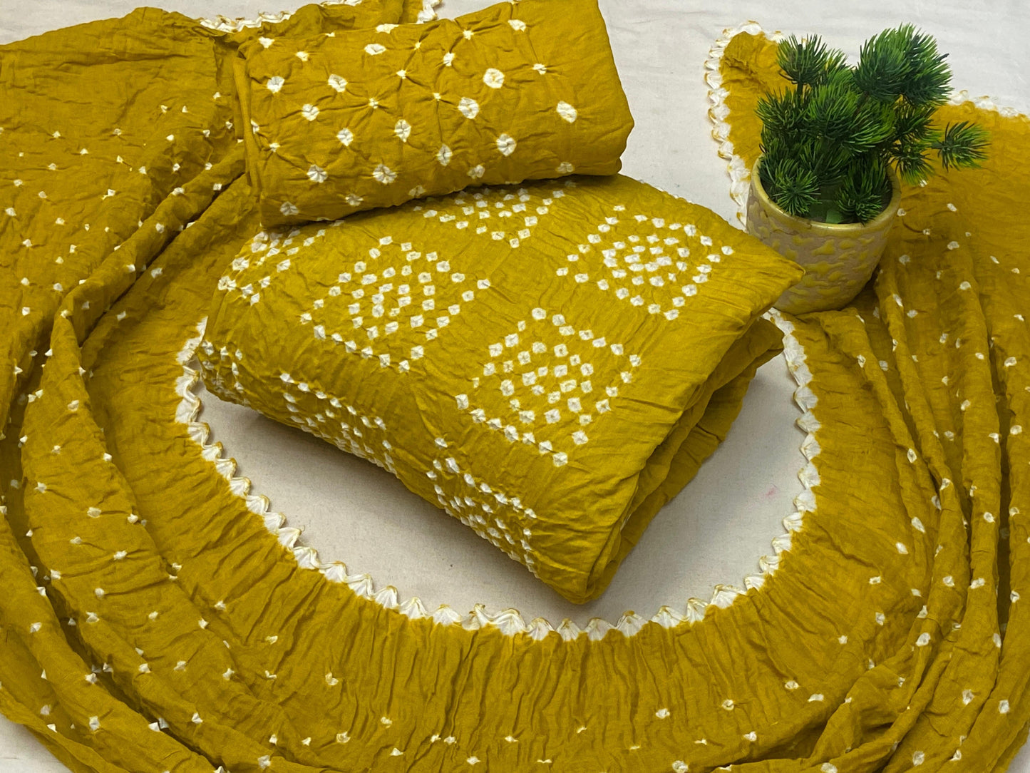 Cotton Self Color Bandhani Dress Material - Premium  from Ethenika.com  - Just INR 1490! Shop now at Ethenika.com 