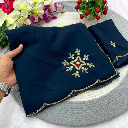 Georgette Hand Work Saree