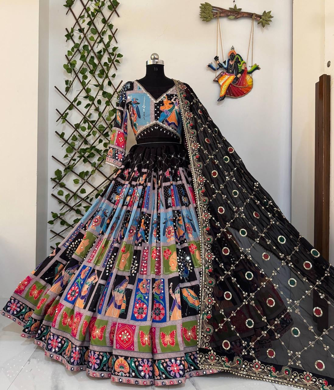 Georgette Dupatta with Sequin and Zari Embroidery Work