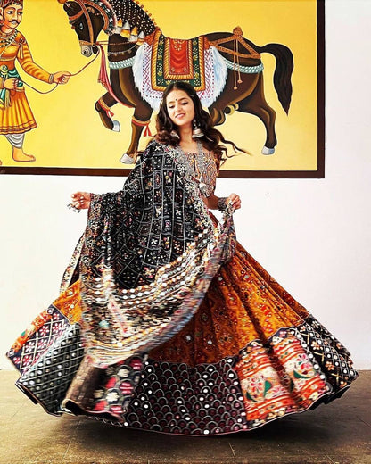 Butter Silk Kutchi Work Gujrati Chaniya Choli Set - Premium  from Ethenika.com - Just INR 2790! Shop now at Ethenika.com 