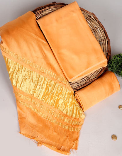 Chanderi Silk Plain Concept Dress Material with Zari Weaving Dupatta (Unstitched)