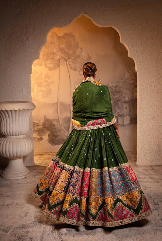 Heavy Muslin Cotton Real Mirror Work Designer Chaniya Choli with Dupatta - Navratri Special