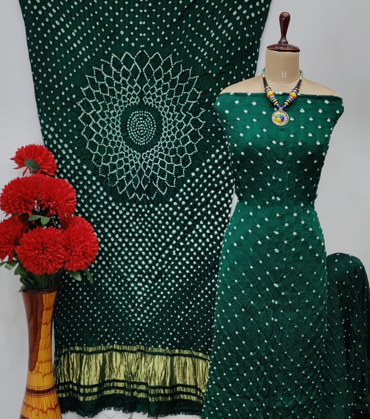 Pure Modal Silk Original Hand Crafted Bandhani Dress Material - Premium  from Ethenika.com  - Just INR 4990! Shop now at Ethenika.com 