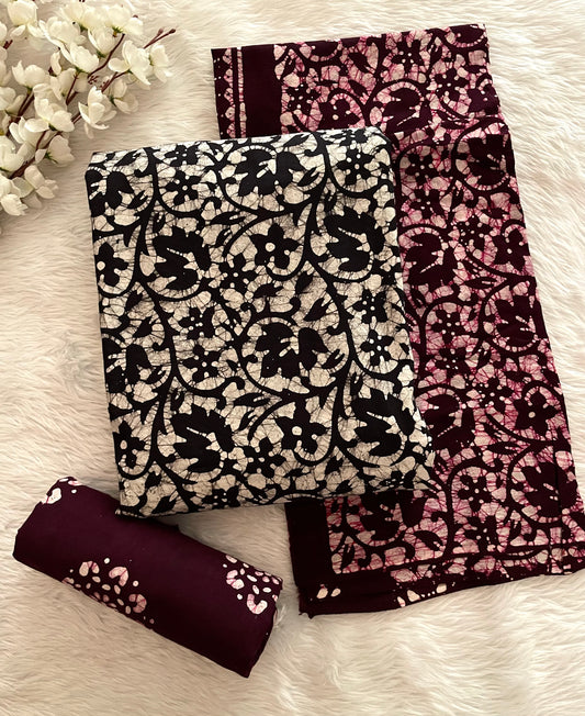 Soft Cotton Authentic Hand Blocked Batik Dress Material (Unstitched) - Premium  from Ethenika.com  - Just INR 1690! Shop now at Ethenika.com 