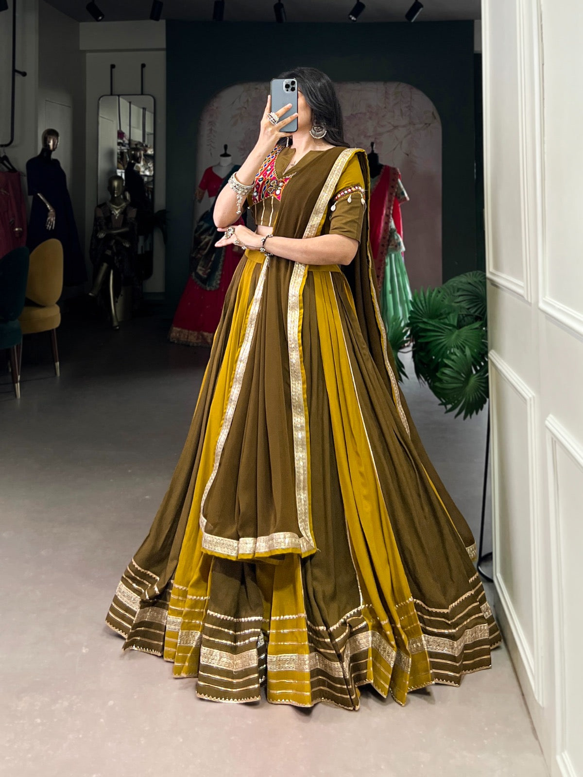 Pure Rayon Sequence Lace Gota Patti work Navratri Garba Special Chaniya Choli (Ready to Wear) - Premium  from Ethenika.com  - Just INR 4990! Shop now at Ethenika.com 