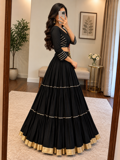 Black Beauty Garba Special Chaniya Choli (Ready to Wear)