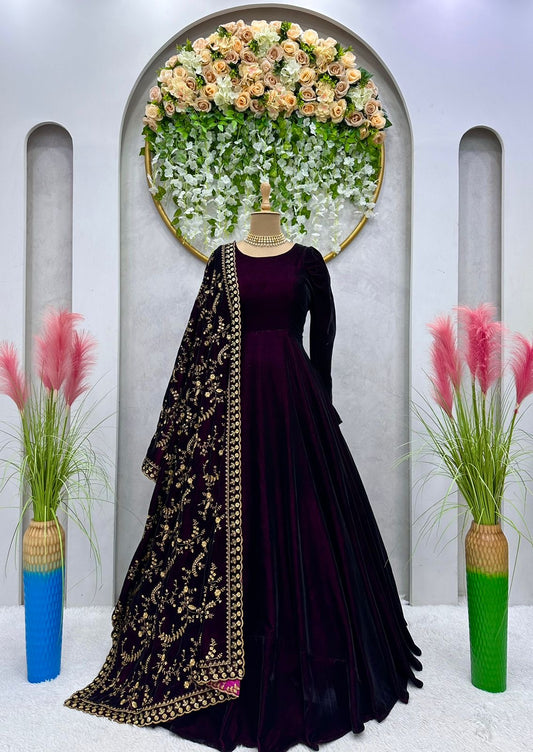 Winter Special Velvet Designer Suit (Stitched) - Premium  from Ethenika.com - Just INR 2990! Shop now at Ethenika.com 