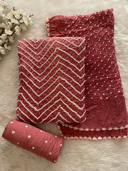 Cotton Satin Authentic Hand Crafted Kutch Bandhani Dress Material (Unstitched) - Premium  from Ethenika.com  - Just INR 1990! Shop now at Ethenika.com 