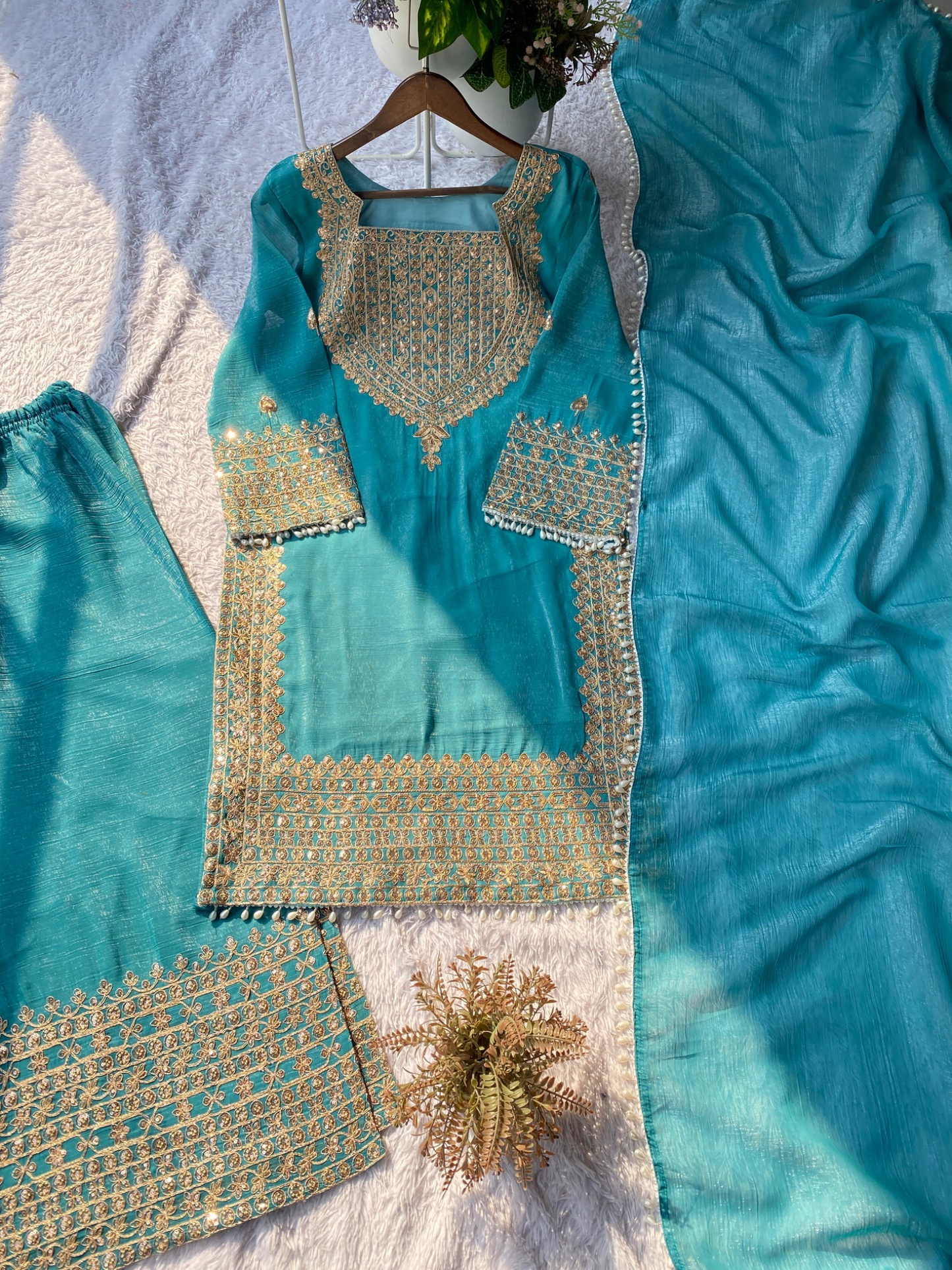 Fendi Silk Designer Party Wear Suit Set
