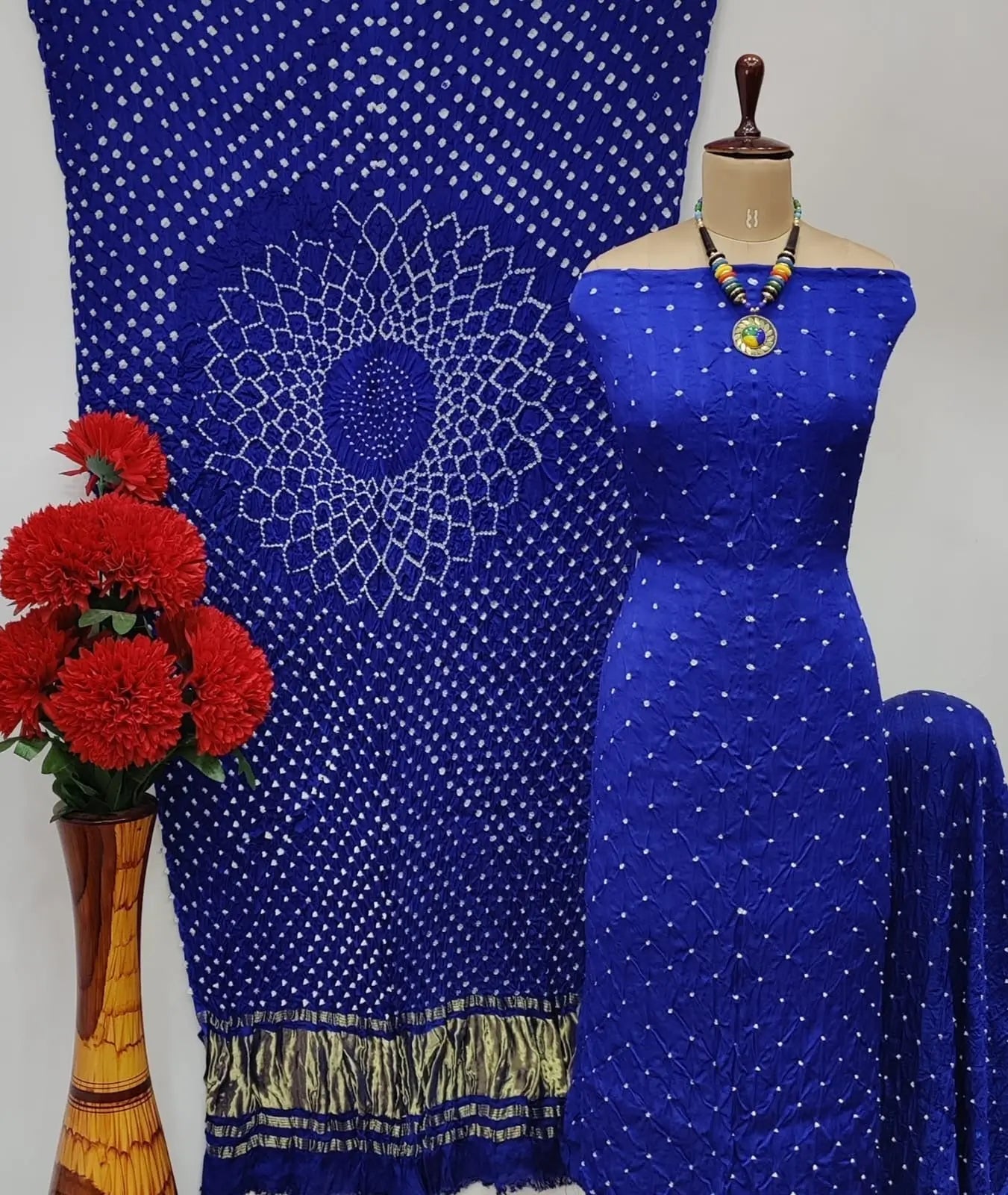 Dupatta Royal Blue Churidar Material Pure Modal Silk Original Hand Crafted Bandhani Dress Material Dupatta Royal Blue Churidar Material Pure Modal Silk Original Hand Crafted Bandhani Dress Material