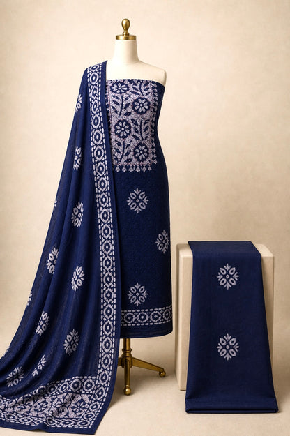 Cotton Hakoba Work Batik Dress Material
