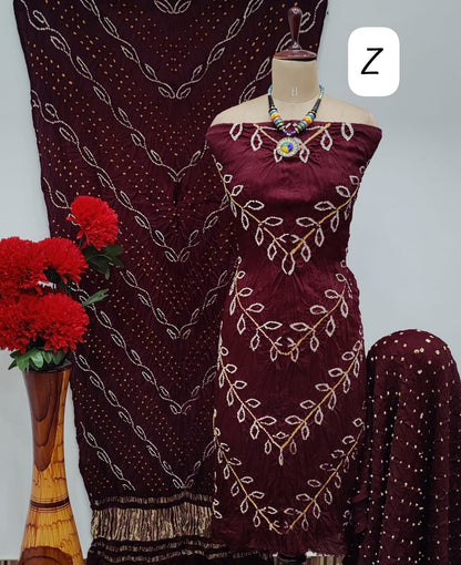 Modal Ghazi Silk Kutchi Bandhani Dress Material (Unstitched) - Premium  from Ethenika.com  - Just INR 5990! Shop now at Ethenika.com 