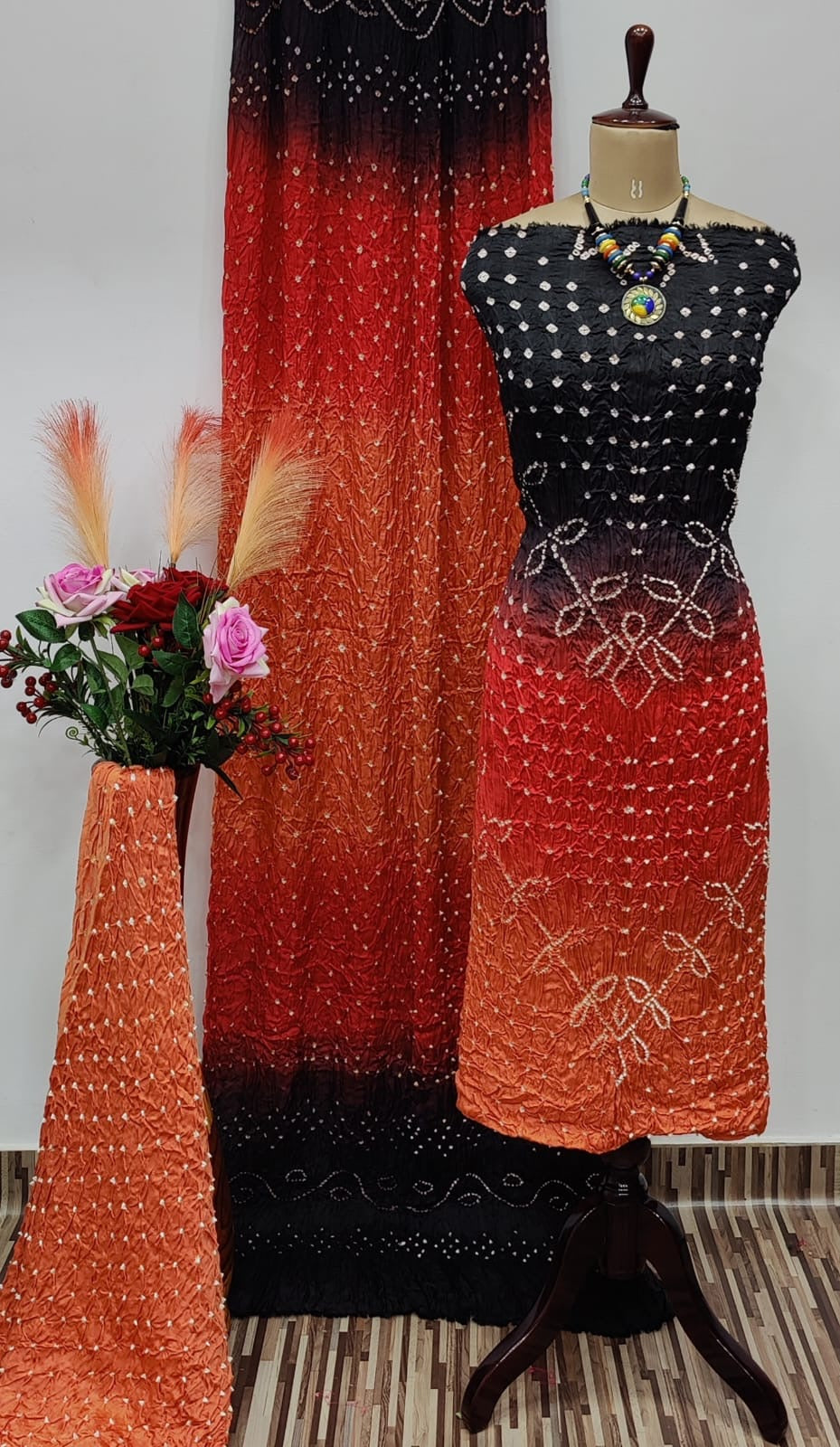 Ghazi Silk Barik Bandhej Kutch Bandhani Dress Material - Premium  from Ethenika.com  - Just INR 4990! Shop now at Ethenika.com 