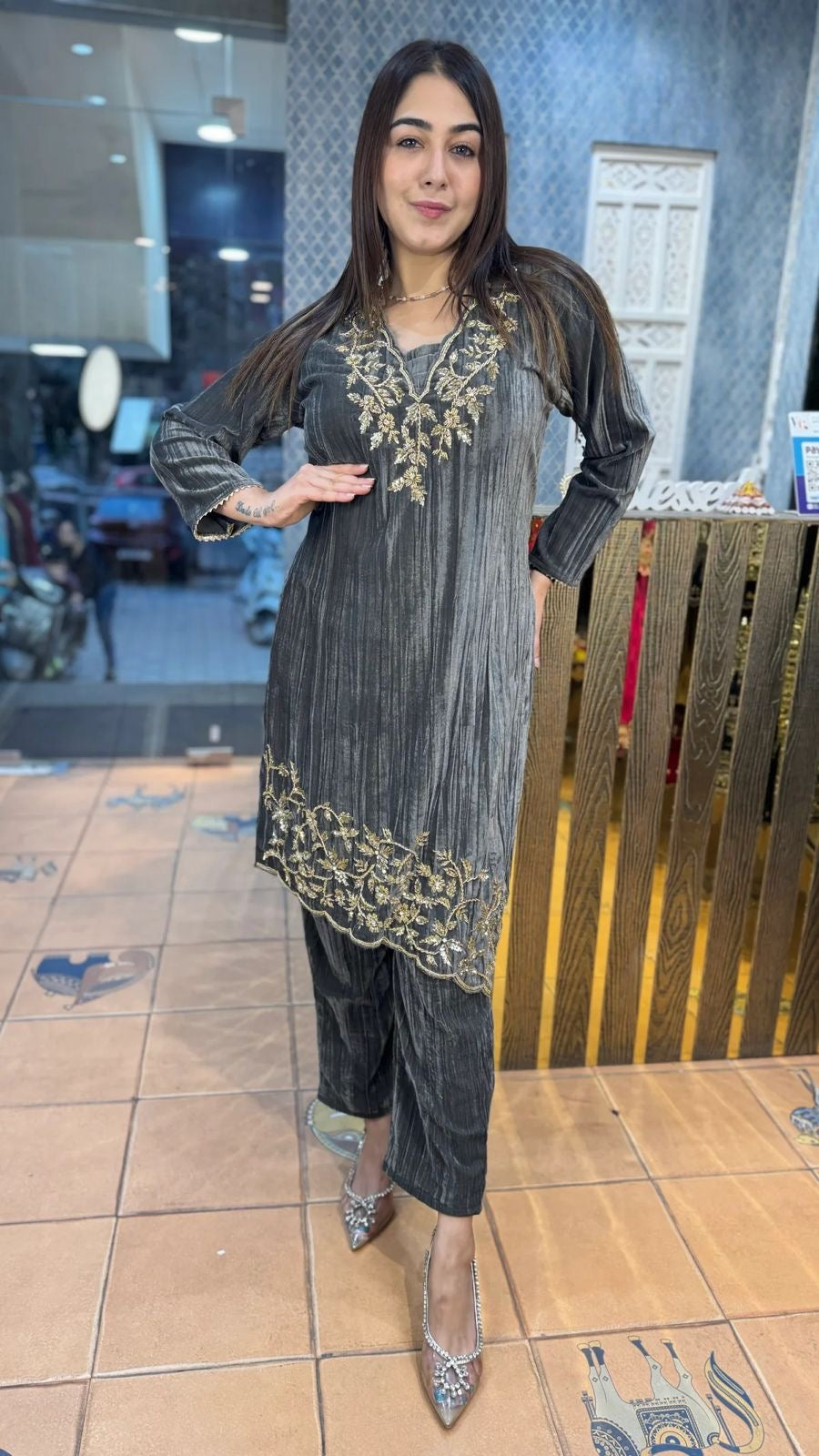 Ethenika Premium Embroidery work Winter Wear Velvet Suit - Premium  from Ethenika.com  - Just INR 2990! Shop now at Ethenika.com 