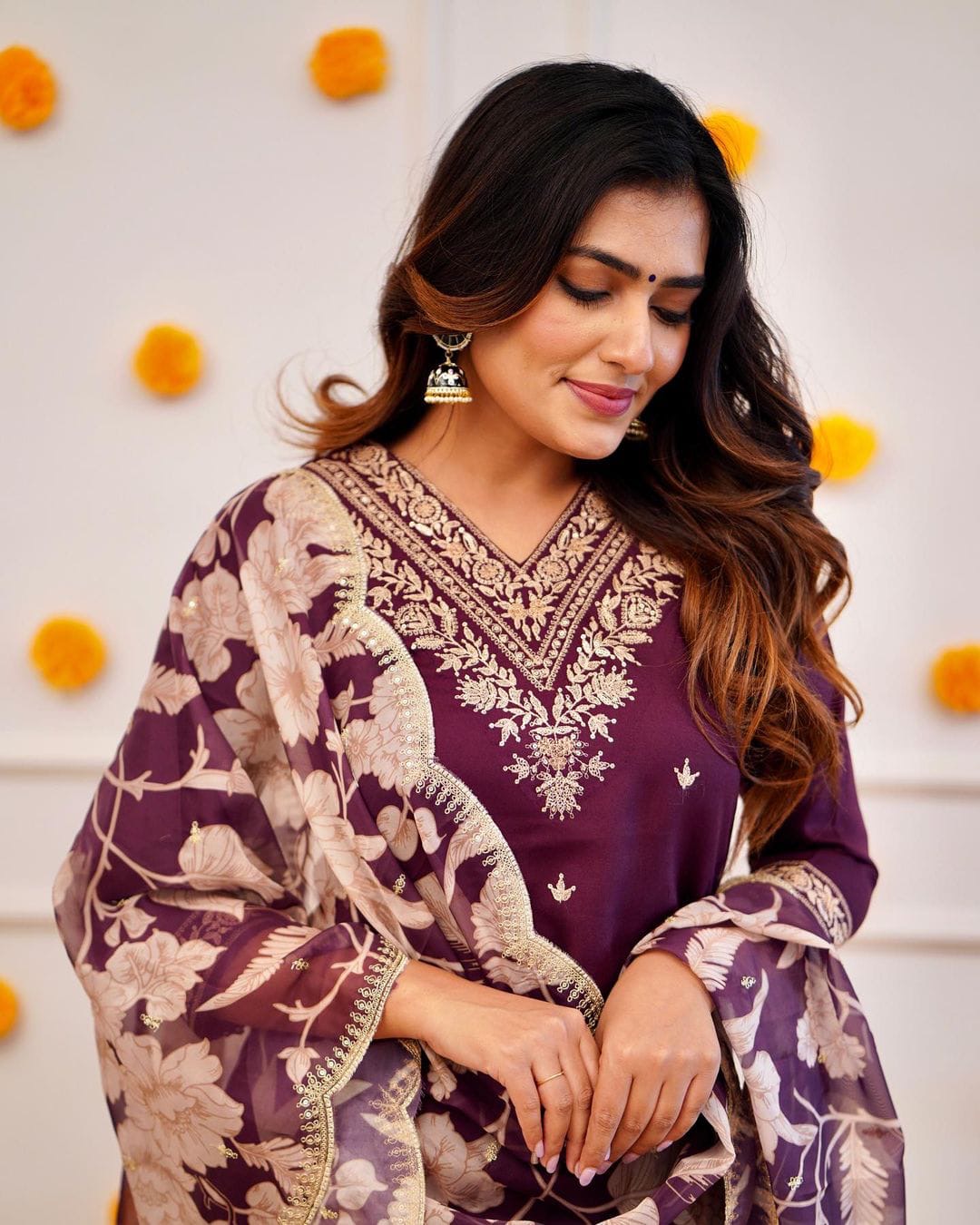 Floral Digital Print Embroidery work Afghani Salwar Suit Set - Premium  from Ethenika.com - Just INR 2190! Shop now at Ethenika.com 