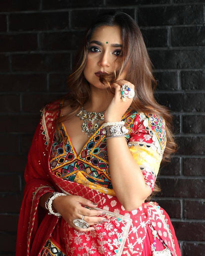 Muslin Cotton Chaniya Choli Set | Digital Print | Mirror Work | Lehenga Dupatta