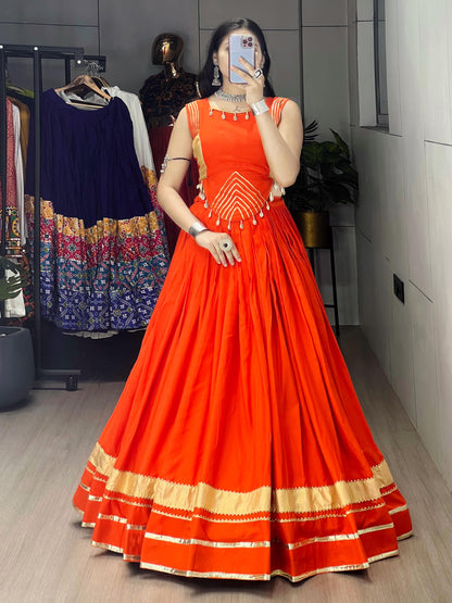 Rayon Gota Patti With Kodi Work Designer Navratri Chaniya Choli (Ready To Wear)