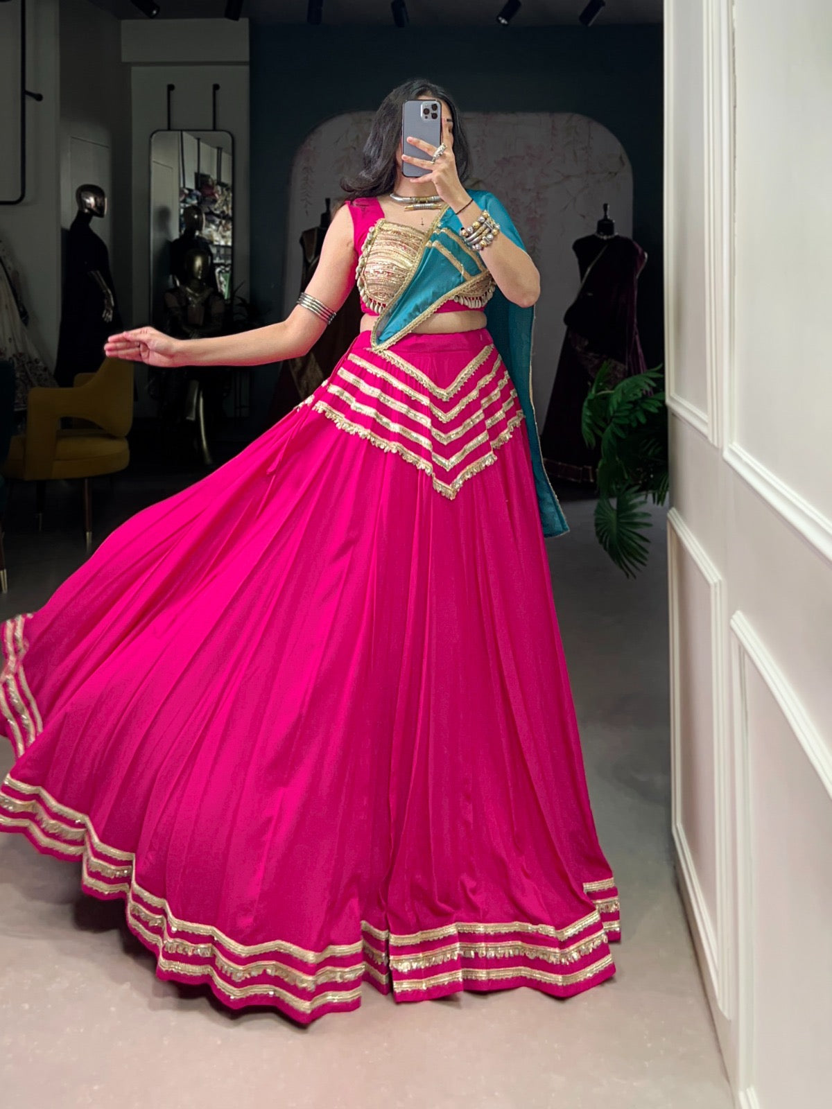 Rayon Sequence Lace with Kodi Work Navratri Special Designer Chaniya Choli (Ready to Wear)