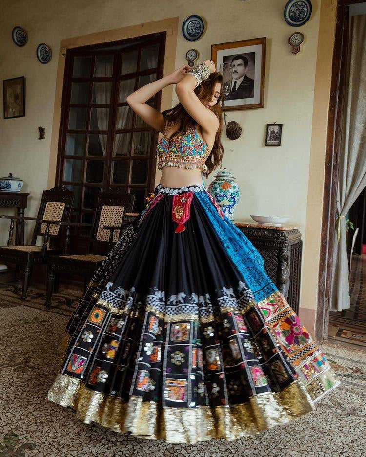 Designer Lehenga Choli in Butter Silk With Real Mirror Work – Cygnus Fashion