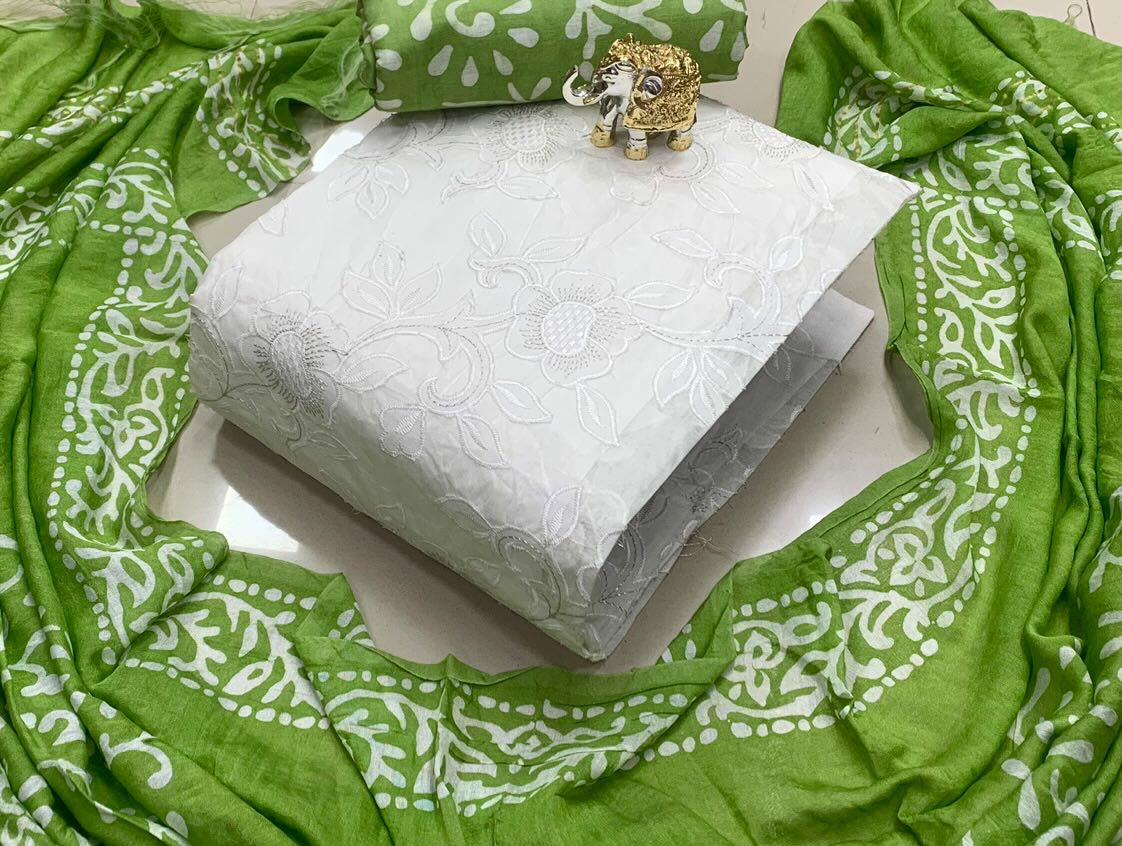 Cotton Hand work Batik Print Dress Material - Premium  from Ethenika.com  - Just INR 1490! Shop now at Ethenika.com 