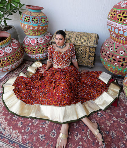 Red Chaniya Choli Dupatta with Codi Lace Border