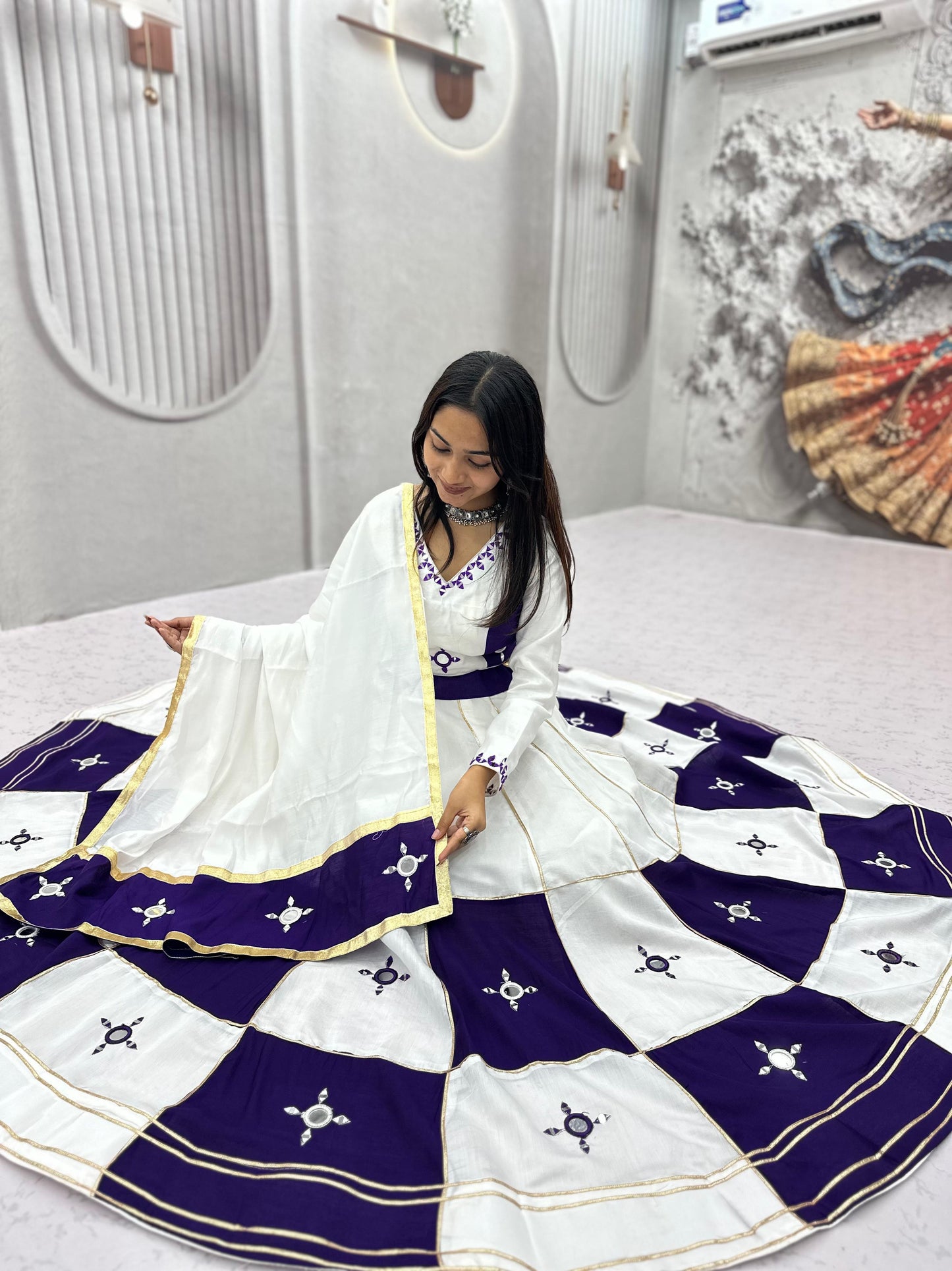 Pure Cotton Mirror Work Designer Chaniya Choli
